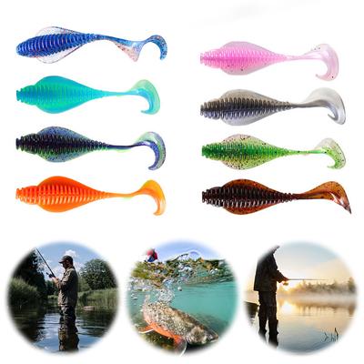 8pcs Artificial Bait 80mm 3.7g Soft Lure Swimbait Soft Bait for Crappie Bass Walleye Trout Bait