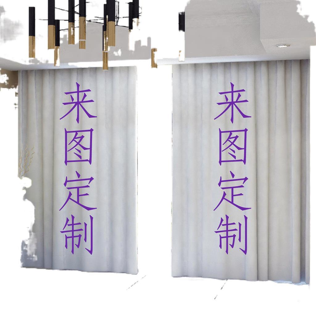 Urban Landscape 3D Digital Printing Polyester Black Silk Full Blackout Curtain Cloth Map