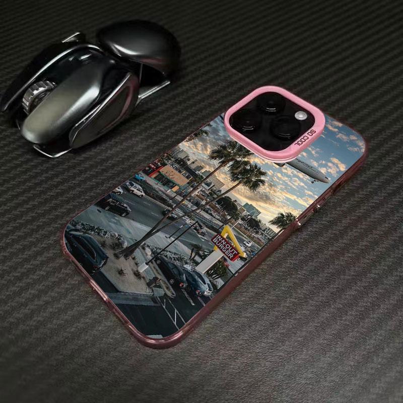 Travel Los Angeles California Phone Case For iPhone 16 15 14 13 12 11Pro Max XS Max X XR 7 8 Plus SE Colored Silver Hard  Cover