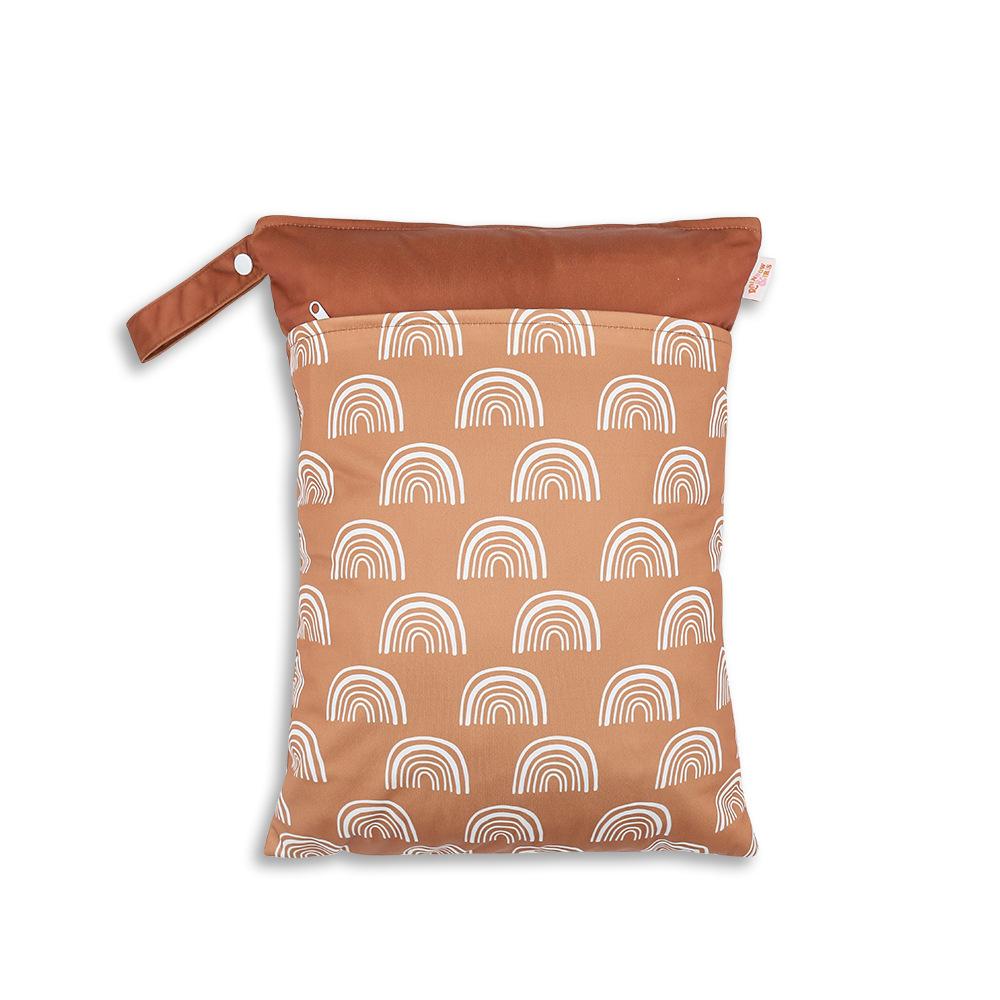 Waterproof Reusable Cloth Bag with Zipper Pocket and Handle - Fashionable Sun Burst Design, Suitable for Beaches, Swimming Pools, Gyms, Yoga