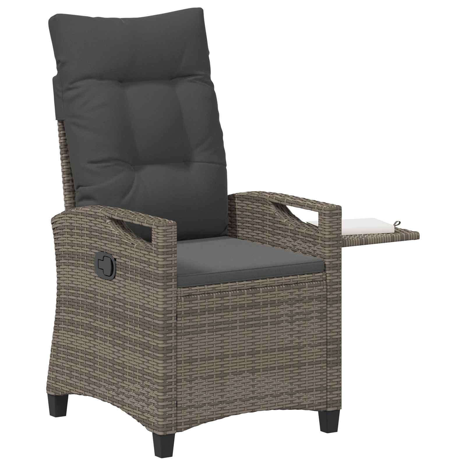 Verstellbarer Gartenstuhl Grau und Dunkelgrau 56 x 60 x 112 cm