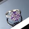 SODROV Purple Zircon Creative Flower Design Ring
