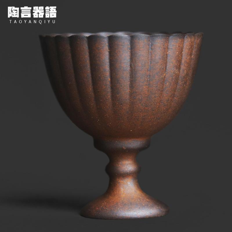 

70ml Old Rock Clay Lotus Lamp High-feet Teacup Zen Tea Bowl Water Jug Tea-tasting Fragrance Cup Chazhan Master Cups Teaset Gift As Your Choose