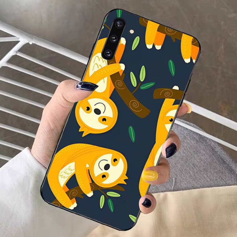 Roztomilý pouzdro na telefon s lenochody pro Samsung Note 5 7 8 9 10 20 pro plus lite ultra A21 12 72