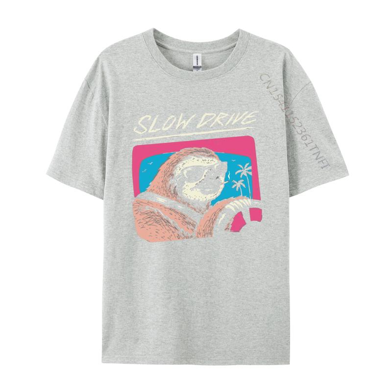 

Unisexs Clothing Slow Drive Funny Sloth Lazy Cute Tshirts Unisex Clothes Premium Cotton TShirt Tee Graphic Tshirts S
