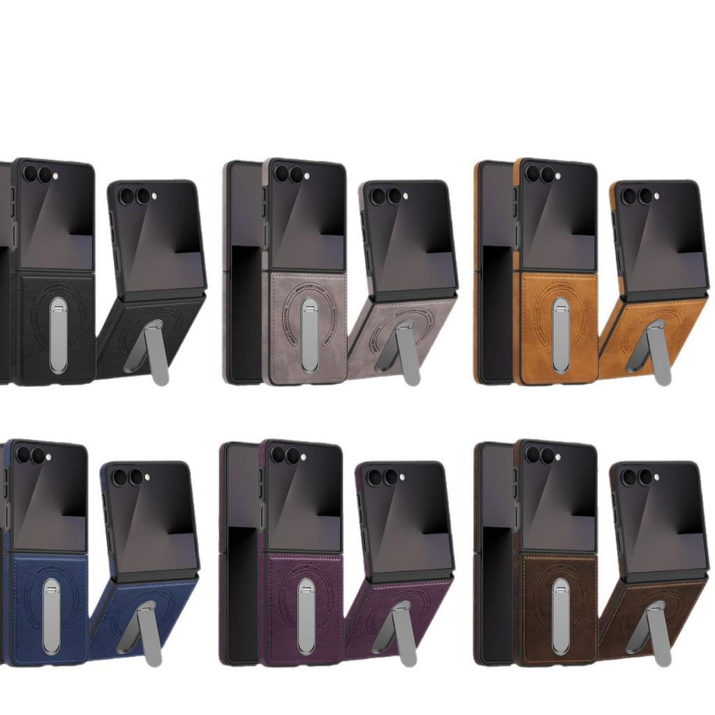 Samsung Z Flip 7/6/5/4/3 Kožené Magnetické 360° Otočné Stojánkové Pouzdro