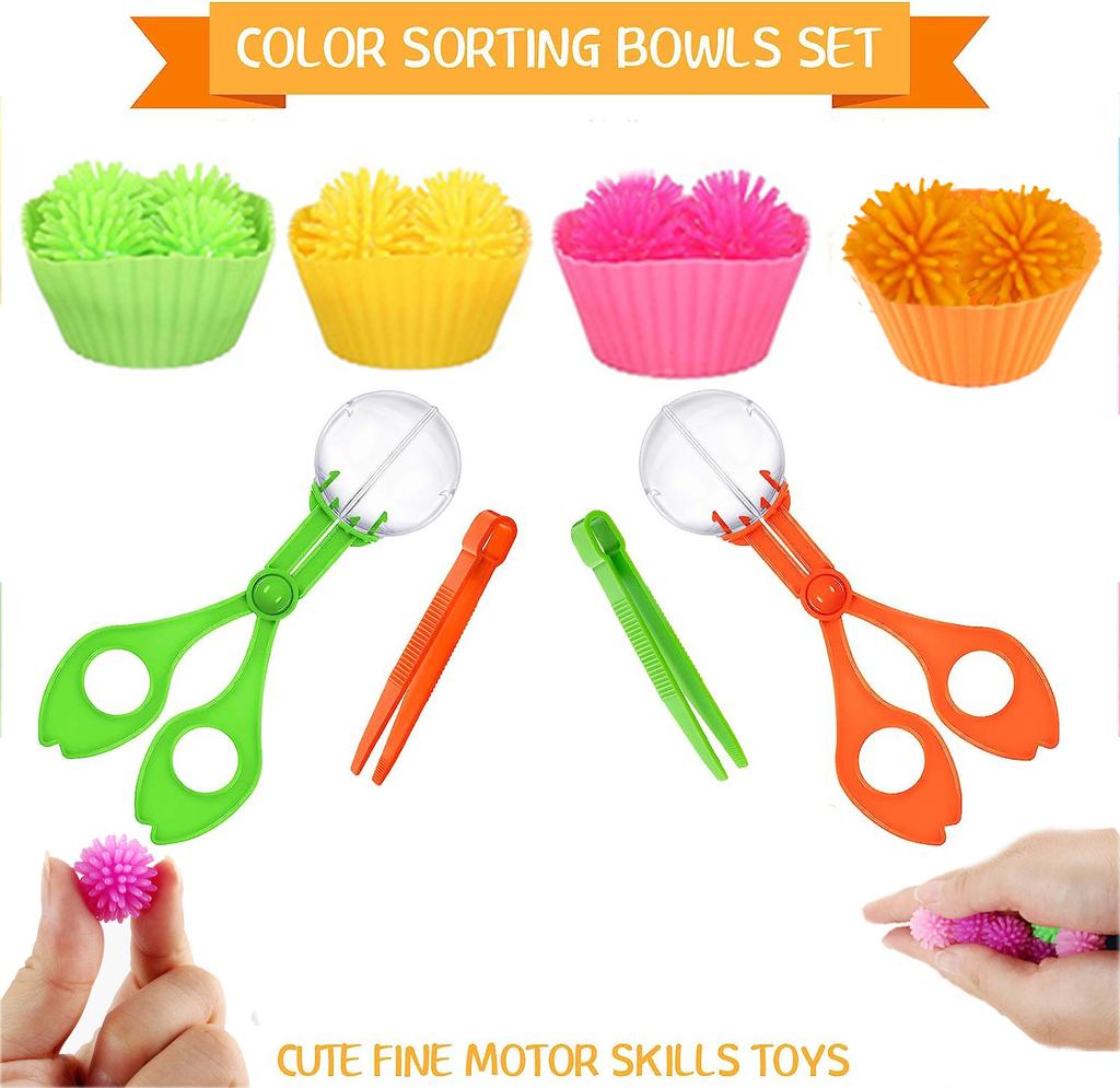 Montessori Early Education Children's Fine Movement Toys Rainbow TPR Soft Ball Color Sorting Math Counting Toddlers Board Game