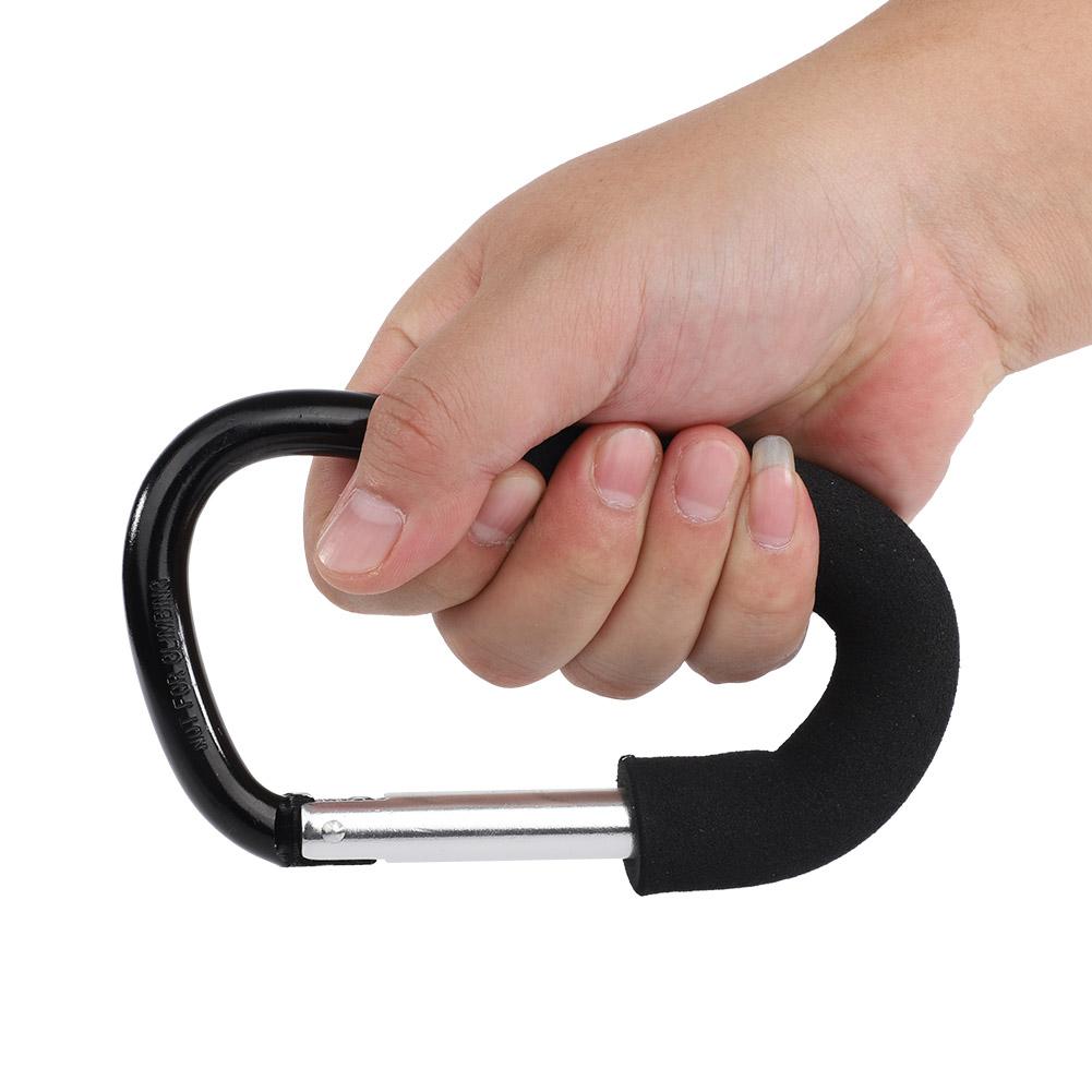 Schwarzer Kinderwagen Haken Clip Kinderwagen Karabiner Windeltasche 16 x 10 cm