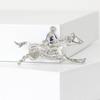 Rhinestone Decoration Horse Rider Brooch Baroque-Style Lapel Decoration  Men Women