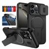For Magsafe Magnetic Wireless Charging Case For iPhone 16 15 14 13 12 Pro Max Plus 16e Armor Stand Slide Lens Protector Cover
