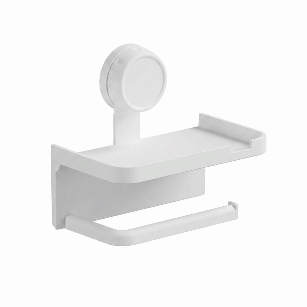 Suction Cup Bathroom Paper Holder Double Layer Tissue Holder Bathroom Storage Rack  Bathroom белый