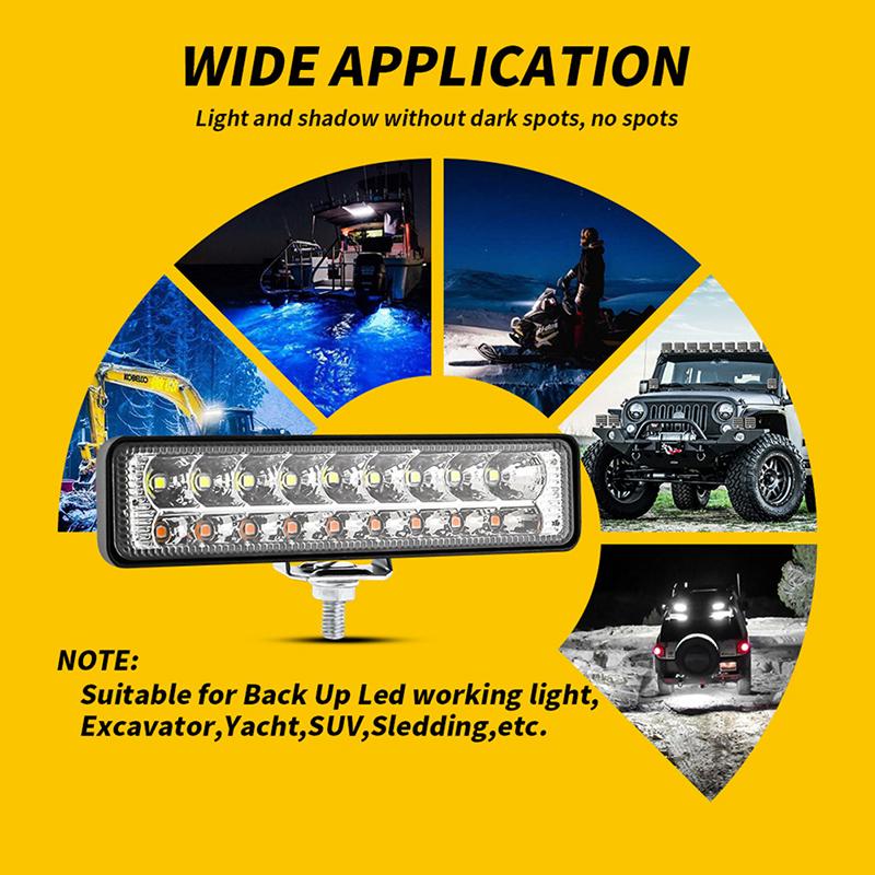 54W Car Led Work Light Off Road Led Beam Bar 6Inch Flood Spot Lamp Atv Suv