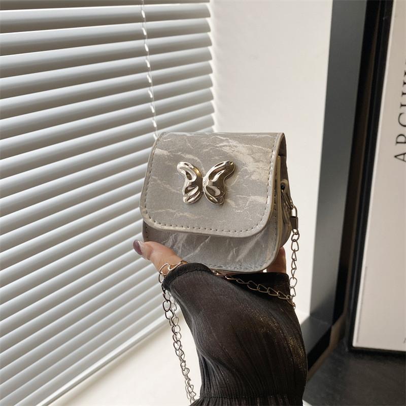 

Trendy Retro Mini Crossbody Bag With Unique Chain Design Available In Silver Pink And Black