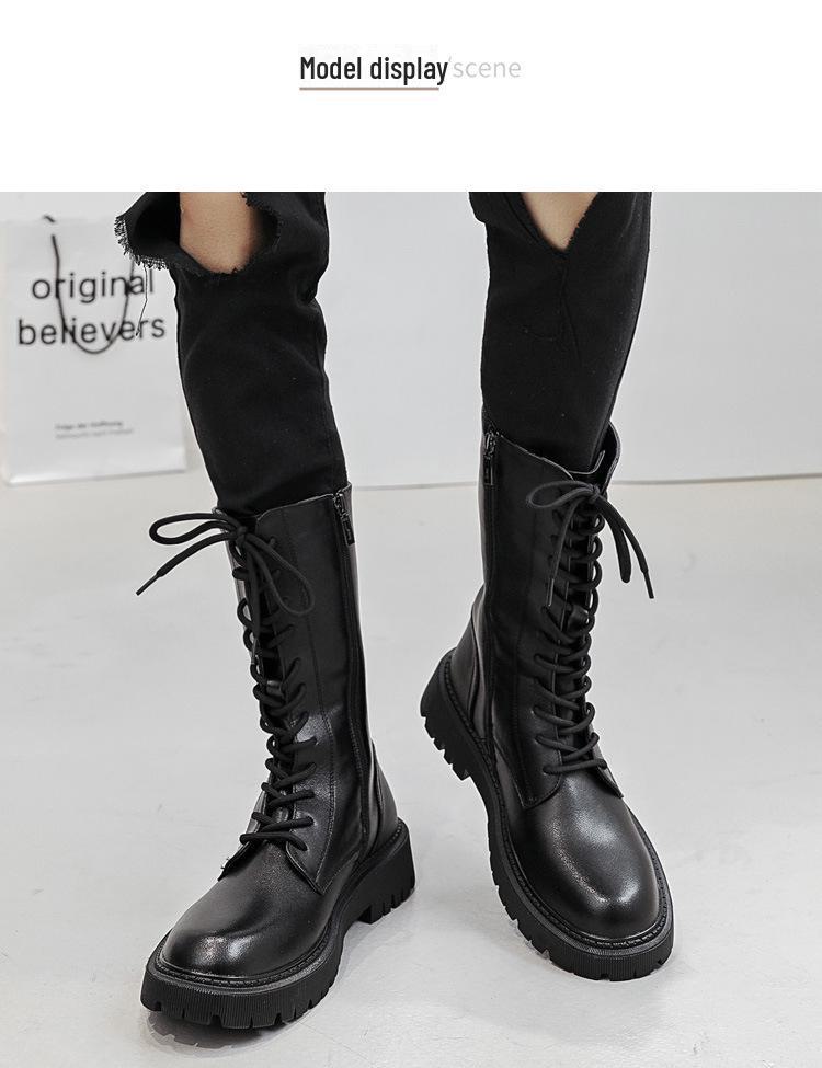 Herren Echtleder Martin Stiefel – Britischer Stil Lässige Ritterstiefel, Coole Motorradstiefel mit dicken Sohlen und Reißverschlüssen.