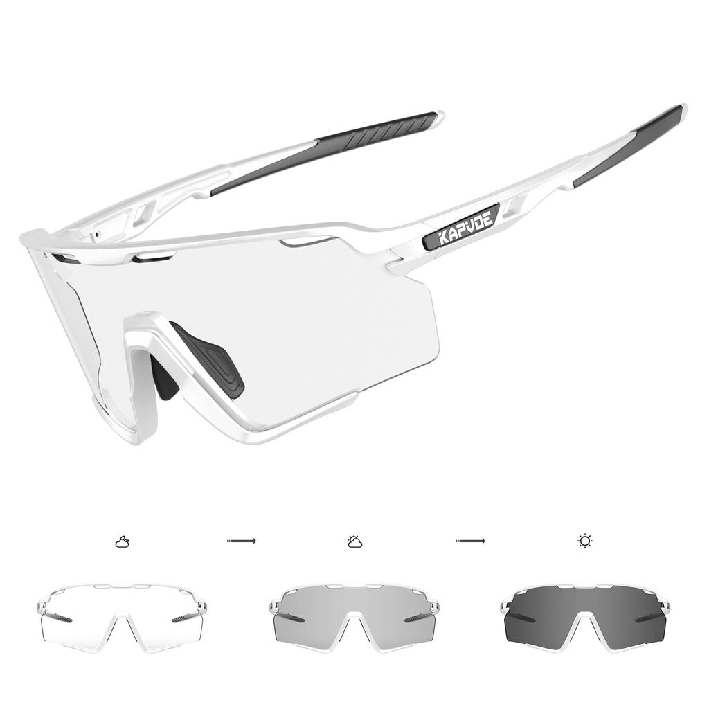 Kapvoe Photochromic Hiking Eyewear Cycling Glasses Sunglasses for Men Silver Lens Multi Color Women Bike Outdoor Riding Running