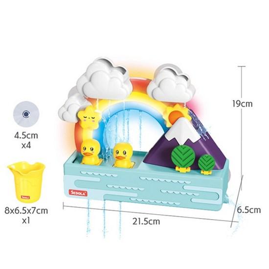 Playmax Children's LED Rainbow Duck Village Bath Toy, Korean Bath Toys