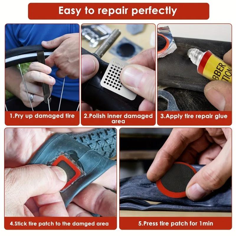 55pcs/set Bicycle Tire Repair Tool Set Bicycle Puncture Repair Patch Inner Tube Puncture Patch Kit MTB Road Bike Accessories