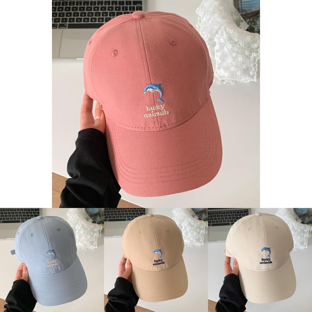 Cute Embroidered Dolphin Baseball Cap For Women Sun Protection And Breathability