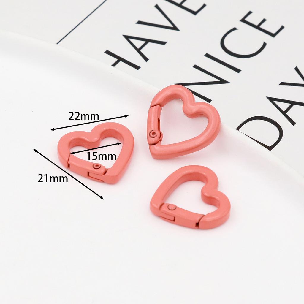 1pcs Metal Heart Spring Clasp Openable Love Shaped Carabiner DIY Backpack Bags Accessories