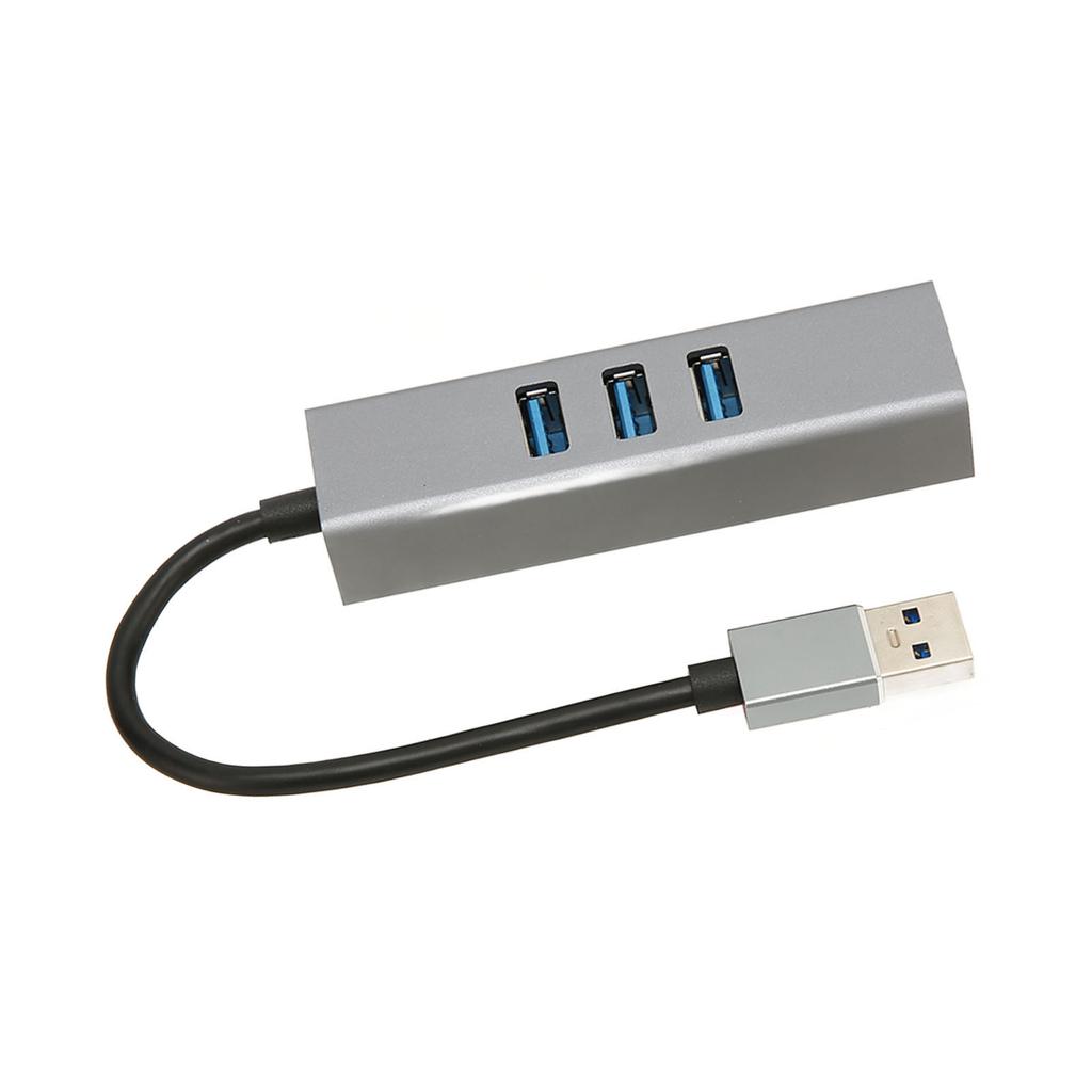 4-Port USB3.0 Hub Multiport Plug and Play 5Gbps High Speed USB3.0 zu RJ45 Netzwerkadapter USB Dockingstation Silber