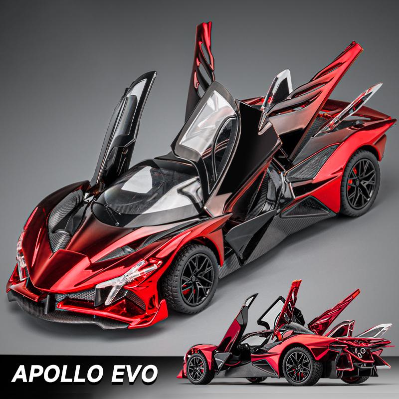 1:24 Apollo Projekt EVO Galvanisierte Legierung Muscle Car Modell Sound und Licht Kinderspielzeug Sammlerstücke Geburtstagsgeschenk