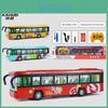 City Alloy Simulation Sightseeing Bus Model Toy With Sound And Light Functions