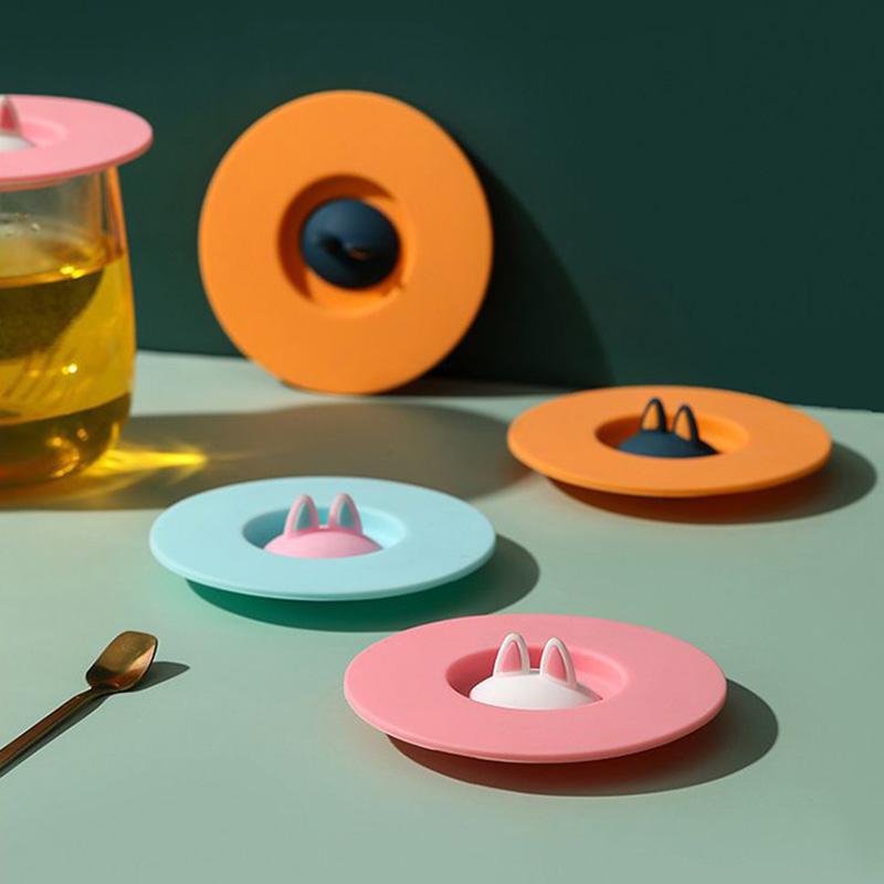 1PC Anti-Staub-Cup-Abdeckung Tassen Abdeckung Katze Ohr Silikon Dichtungen wiederverwendbare Drinkware Teile