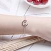 Popular Female Simple Cute Animal Fashion 925 Sterling Silver Jewelry Beautiful Moon Cat Fashion Bracelets   SL018