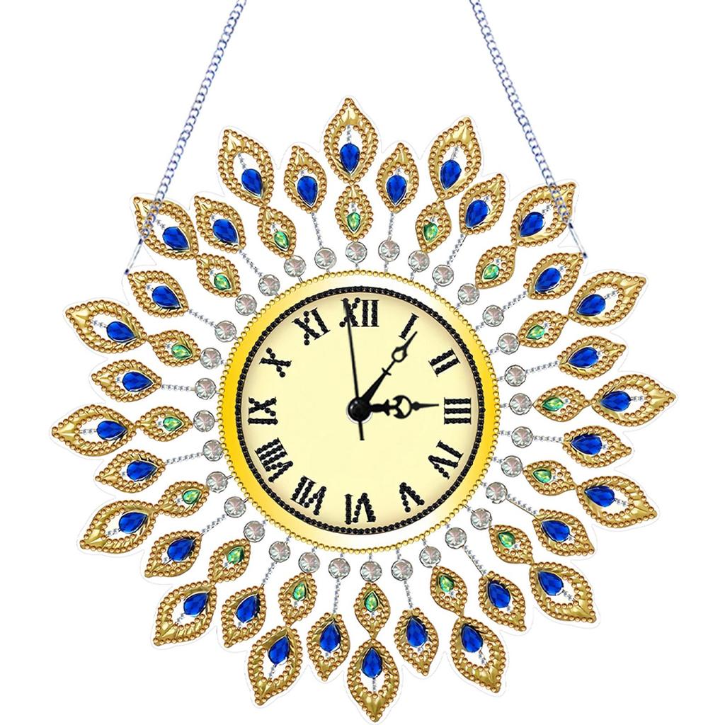 Diamond Art Wall Clock Hanging Pendant Diamond Painting Clock Diamond Art Clock Ornaments Kit Handmade Living Room Decoration