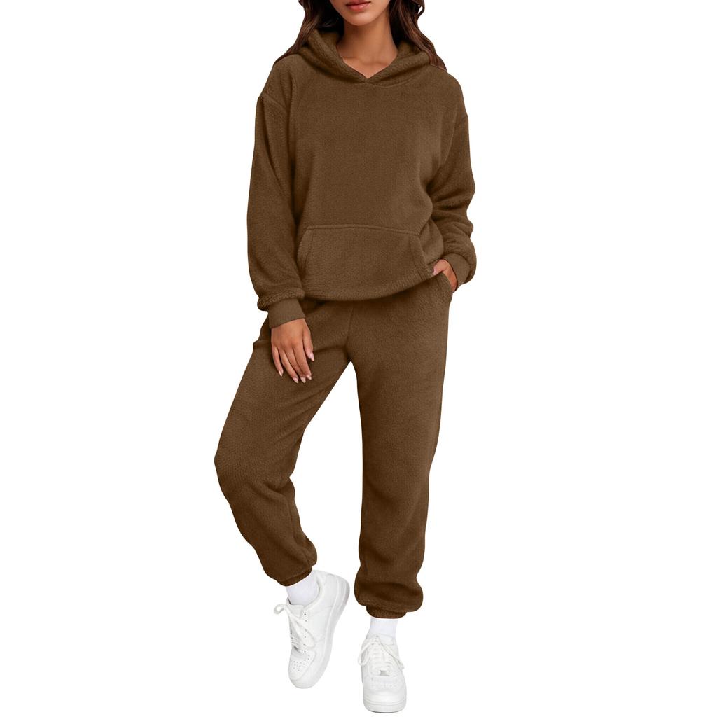 Women's Sweatshirt and Sweatpants Set Long Sleeve Elastic Waist Casual Fall Winter Wear