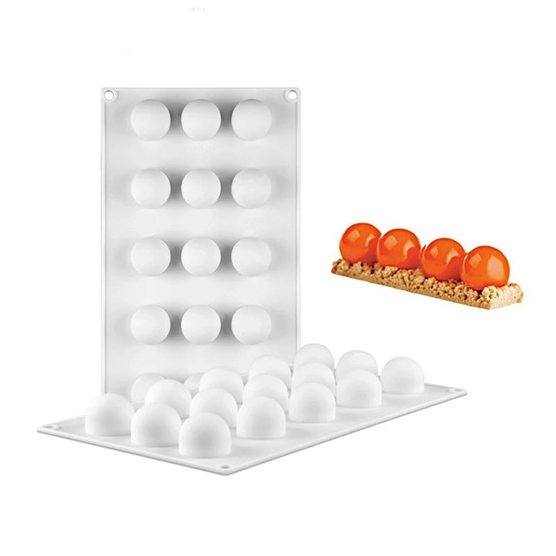 15Cavities Round Ball Shaped Mini Truffles Mold For Chocolate Mould Candy Pudding Jelly Mould DIY Non-Stick Cake DecoratingTools