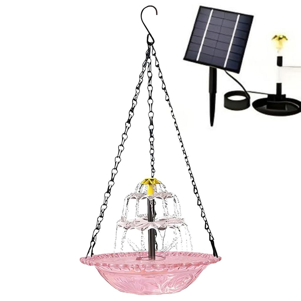 Hängende Solar-Vogeltränke Vogelbad Schale mit Solarbetriebener Pumpe für Außenbereich Garten Hinterhof Terrasse Rasen Wildtier Futterspender