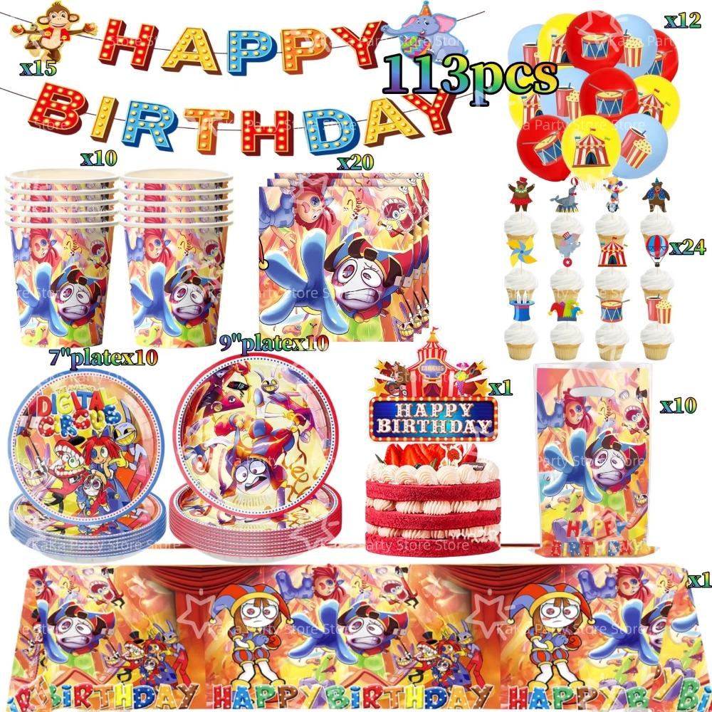 Digitaled Circus Birthday Party Decoration Amazing Tableware Tablecloth Plate Cup Napkin Gift Bags Circus Party Favors Supplies