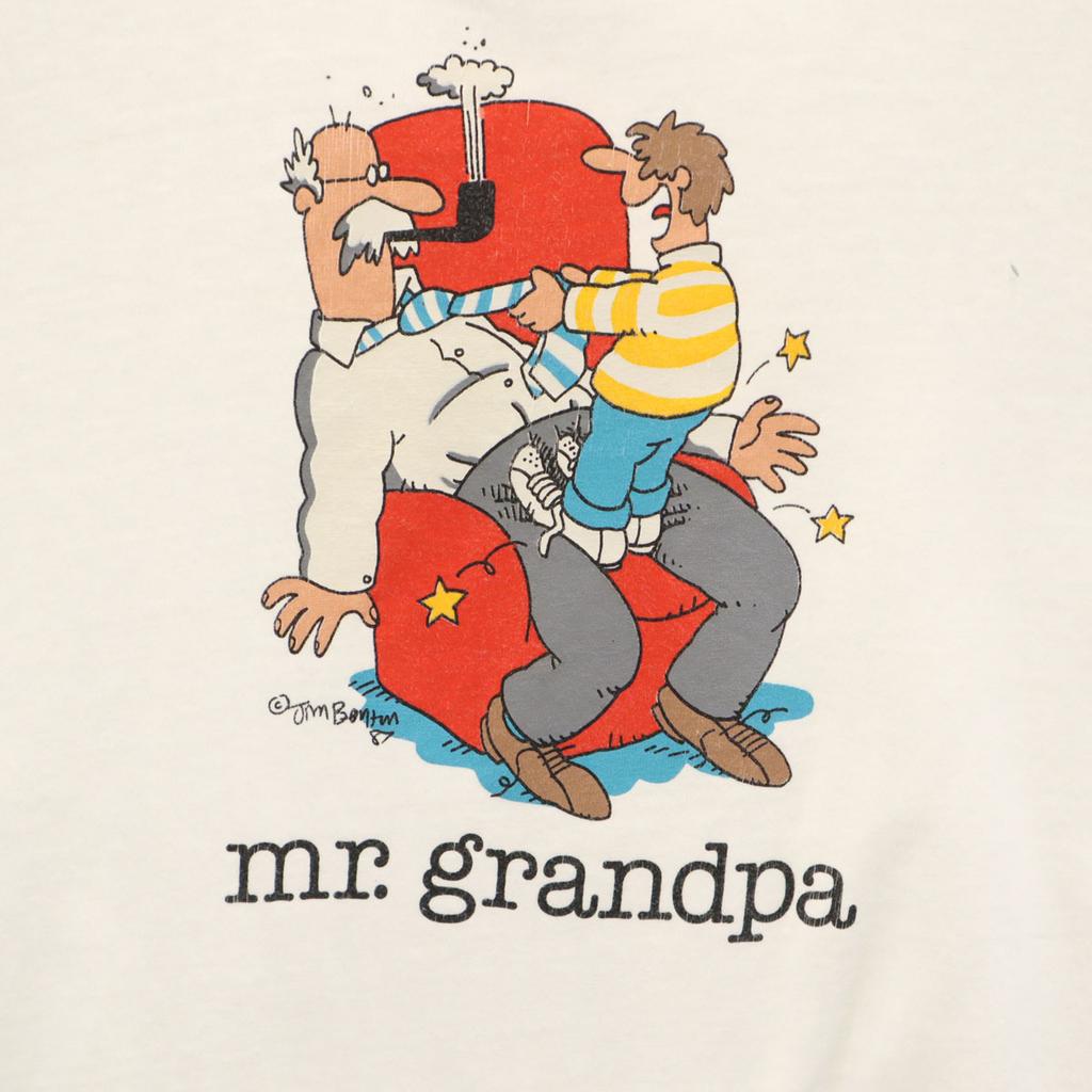 ONEITA 90s Old USA Made Mr. Grandpa Jim Benton Short Sleeve Print T-shirt Men's Used