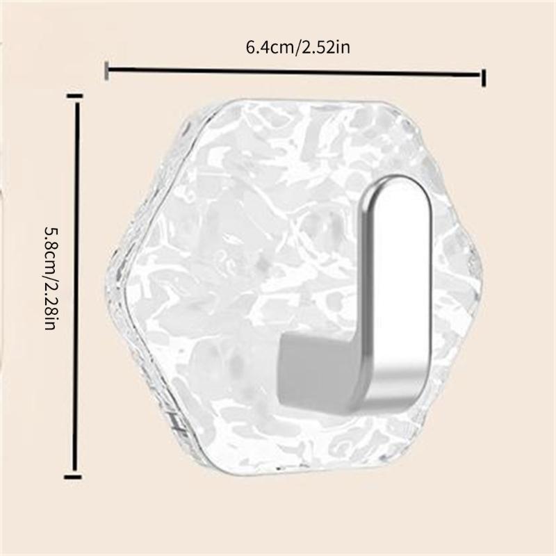 10pcs Crystals Clear Stick Hook High Capacity Adhesive Without Tool Need Convenient for Hanging Home Accessories