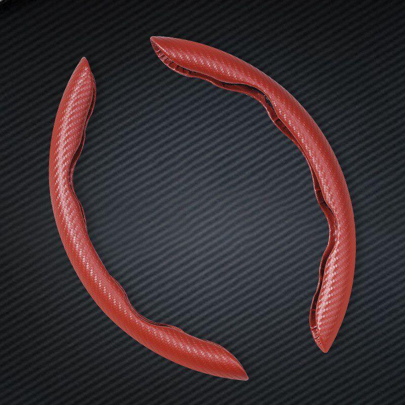 Car Steering Wheel Cover Carbon Fiber Pattern Ultra-Thin Non-Slip Four-Season Universal Handle Cover D-Type Sweat-Absorbent Interior Car Accessories