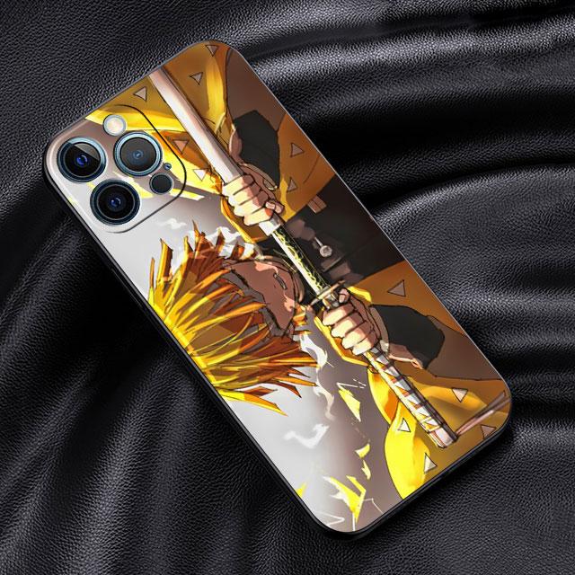 Case For Apple iPhone 14 13 11 12 Pro 7 XR X XS Max 8 Plus 6 6S SE 2022 13Pro Black Soft Phone Funda Anime Demon Slayer