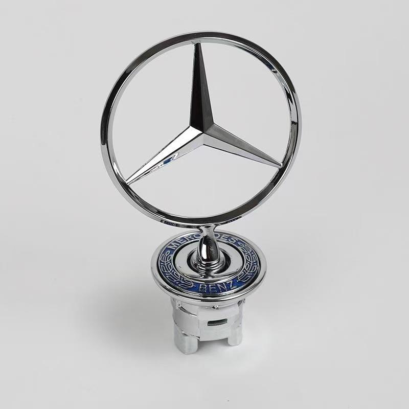 

1pcs 44mm For Mercedes Benz W203 W204 W205 W206 W212 W213 W222 W223 Car Logo Front Hood Emblem 3D Metal Blue Chrome Star Bonnet