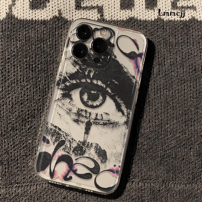 Lmmcjj Punk Eye Transparent TPU Phone Case for Oppo Reno14 Reno13 Reno12 Reno11 Reno10 Reno8 Reno7 Reno6 Reno5 F Pro Plus 4G 5G