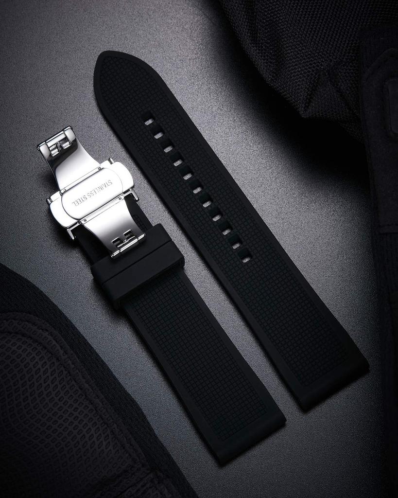 BINLUN Σιλικονούχο Λουράκι Ρολογιού Καουτσούκ Smartwatch Εργαλείο Ρύθμισης Γρήγορης Απελευθέρωσης 8 Χρώματα Λουράκι, 18mm, 19mm, 20mm, 21mm, 22mm, 24mm, Λουράκι, Ανταλλακτικό,