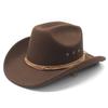 Retro autumn and winter woolen men's and women's retro western cowboy hat big edge wide edge sunshade top hat felt hat