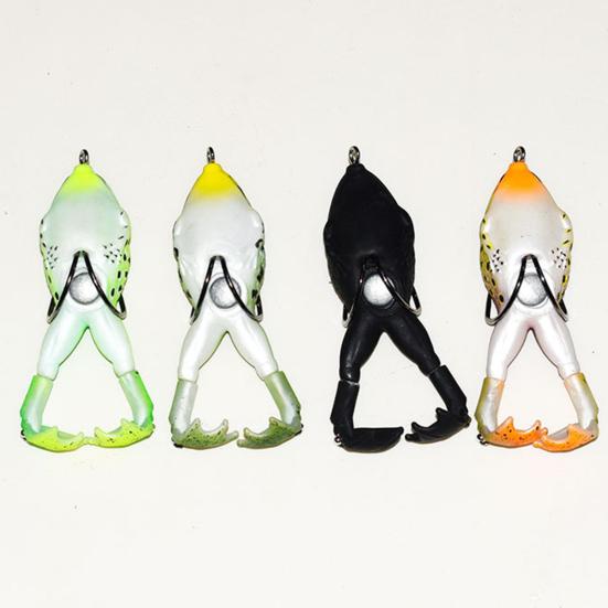 Artificial Lure Fishing Bait Realistic Looking Bright Colors 3D Eyes Compact Portable Topwater Frog Bait Fish Gear for Beginners
