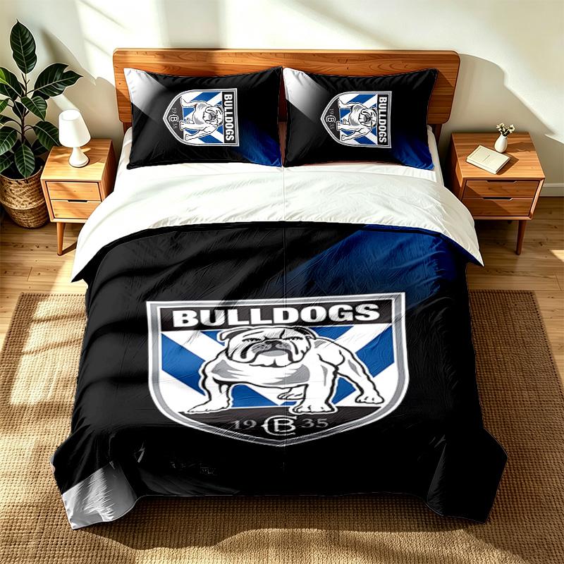 Canterbury Bankstown Bulldogs (14) 3pc Set Suitable for Master Bedrooms Soft and Comfortable an Ideal Gift for Family and Friends Includes One Duvet C