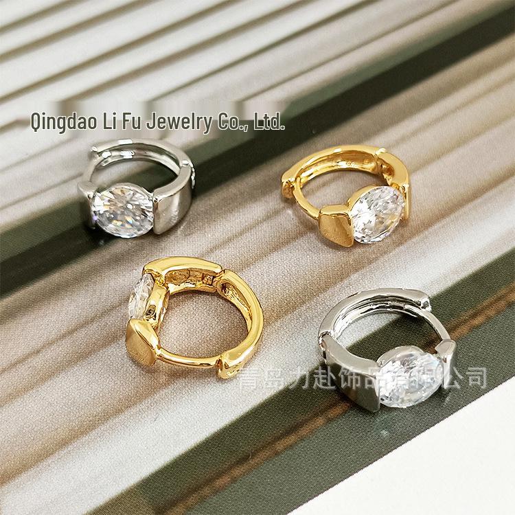 18K Gold Plated Zircon Hoop Earrings and Ear Cuffs with Sparkling Heart and Star Studs for Women