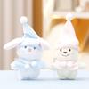 Cute Rabbit Bear Plush Doll With Hat And Cape Design For Bags And Key Holders