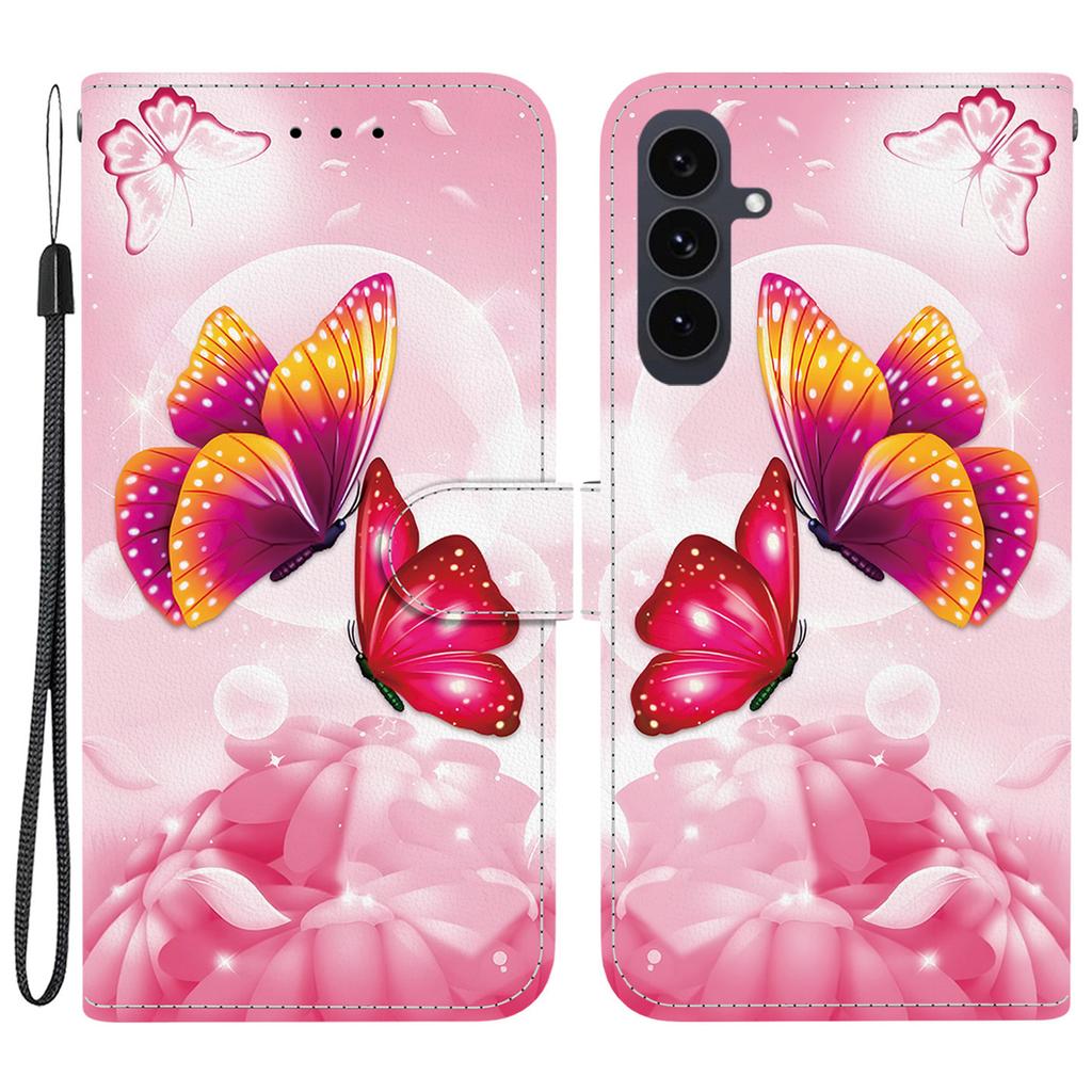 For Samsung Galaxy S25 FE Case Pattern Printing Leather Flip Wallet Phone Cover with Lanyard