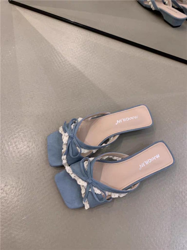 Fairy cool slippers female summer sweet with skirt bow open toe with sandals