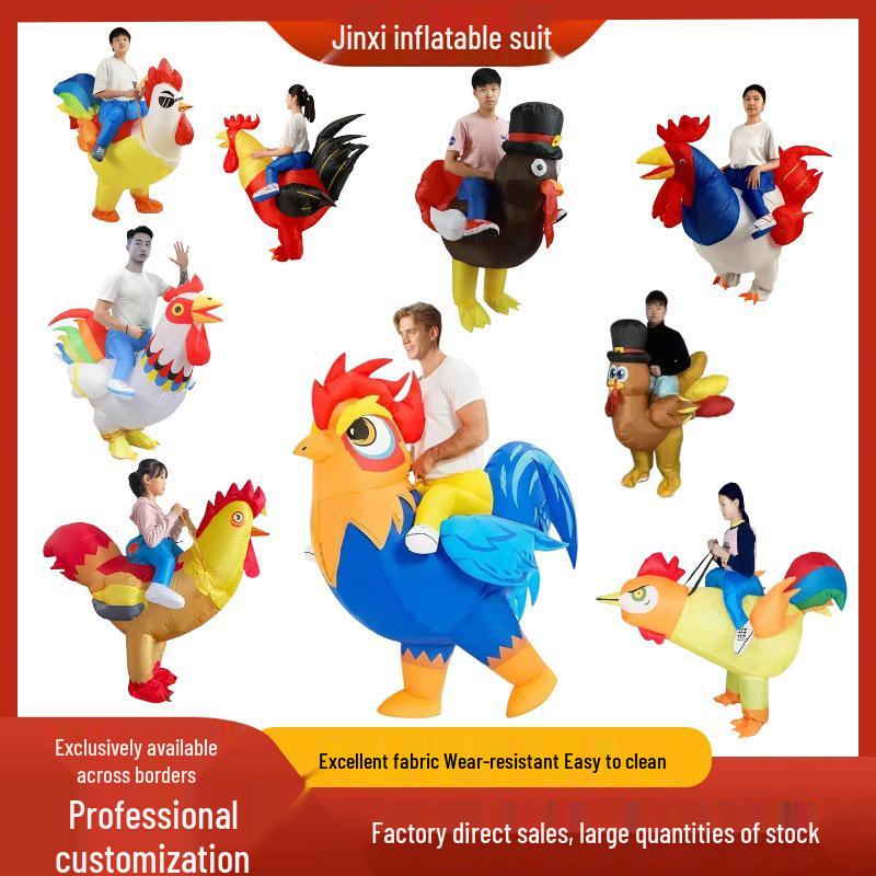 Colorful Rooster Inflatable Costume for Christmas & Halloween Performances