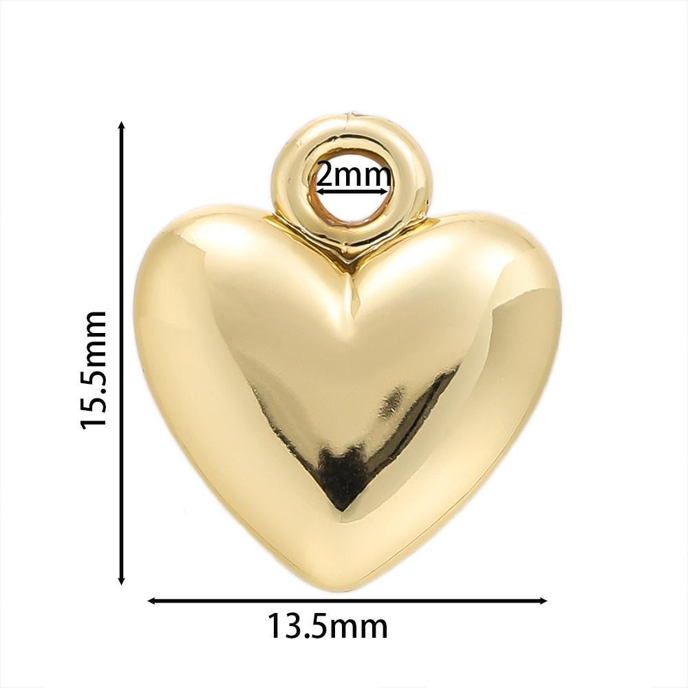 2pcs/Lot CCB Large Heart Shape Pendants Charms for DIY Earring Necklace Bracelet Jewelry Making Accessories Supplies