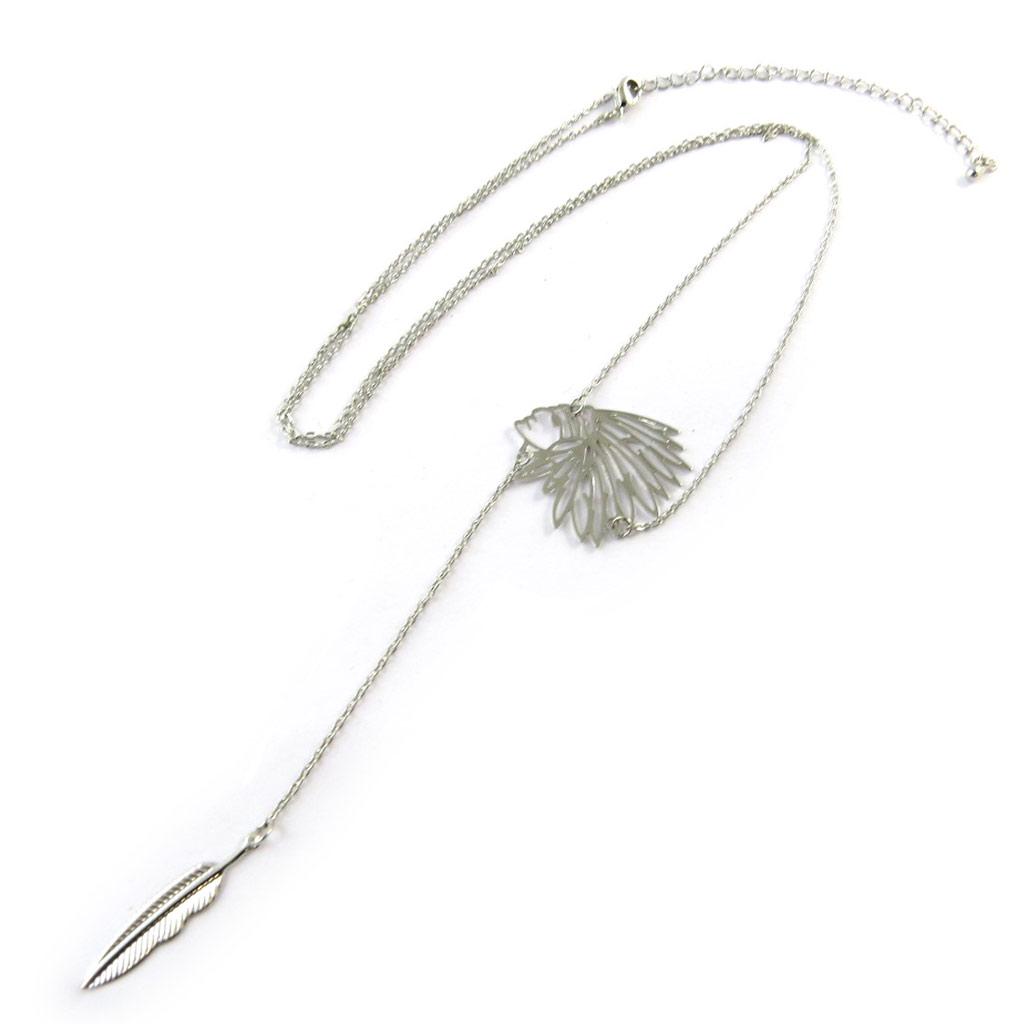 Les Trésors De Lily [N8444] - Silver 'Navajos' Long Necklace